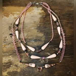 LFK Lori Frantz Koenig Pink Austrian Crystal Necklace